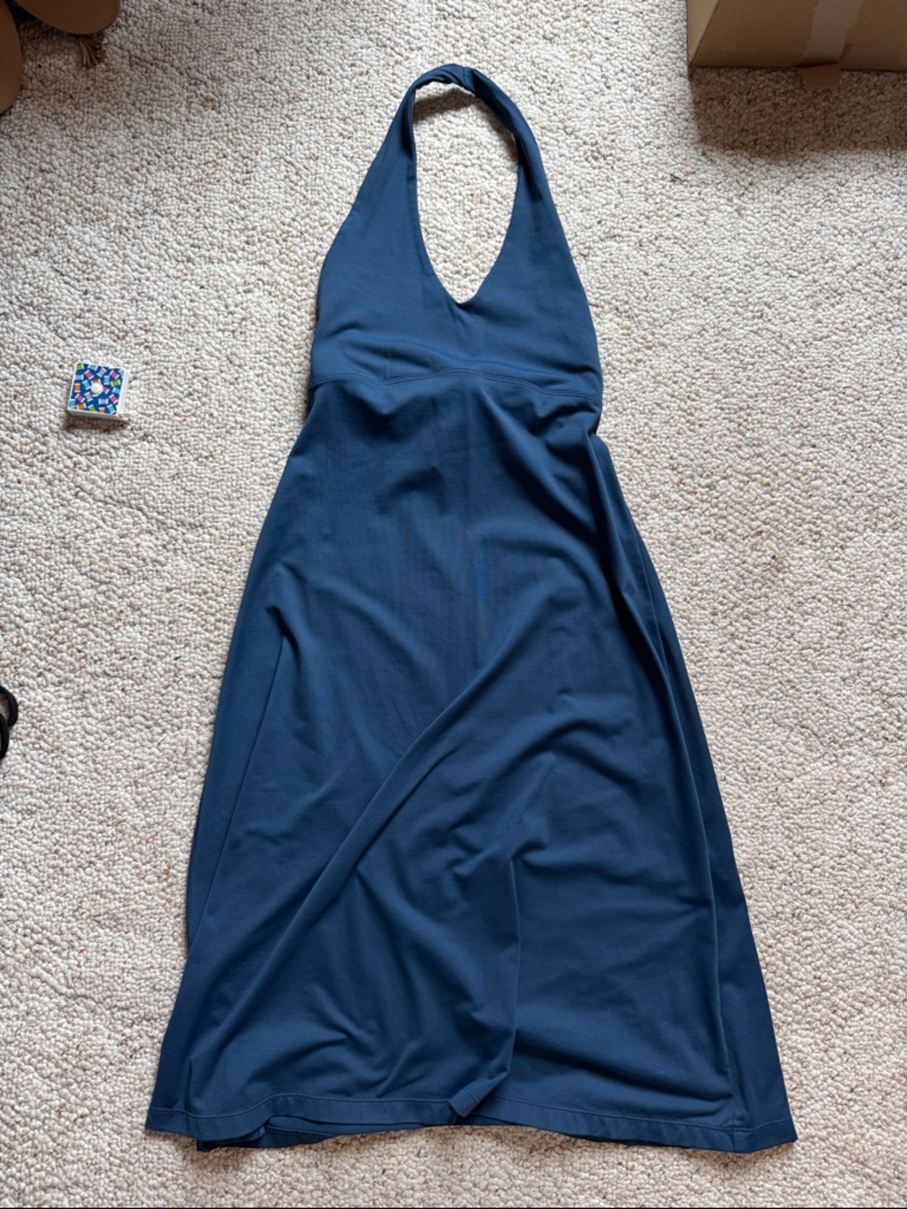 Patagonia Navy Blue Backless Halter Dress
